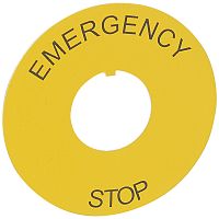 Osmoz этикетка, круг 60мм желтый, "EMERGENCY STOP" надпись | код 024176 |  Legrand